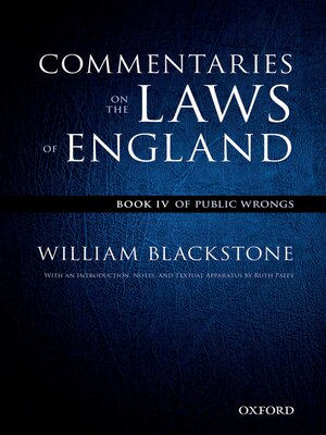 cover image of The Oxford Edition of Blackstone's